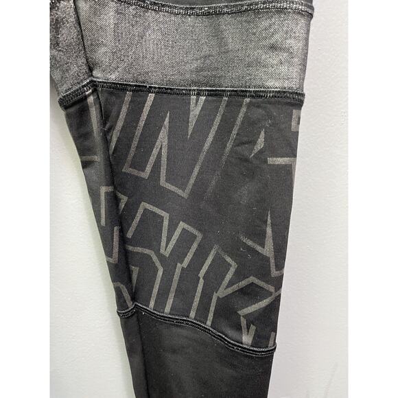 Victoria's Secret Pink Legging Womens small Bonded Crop Black Spellout - Picture 3 of 7